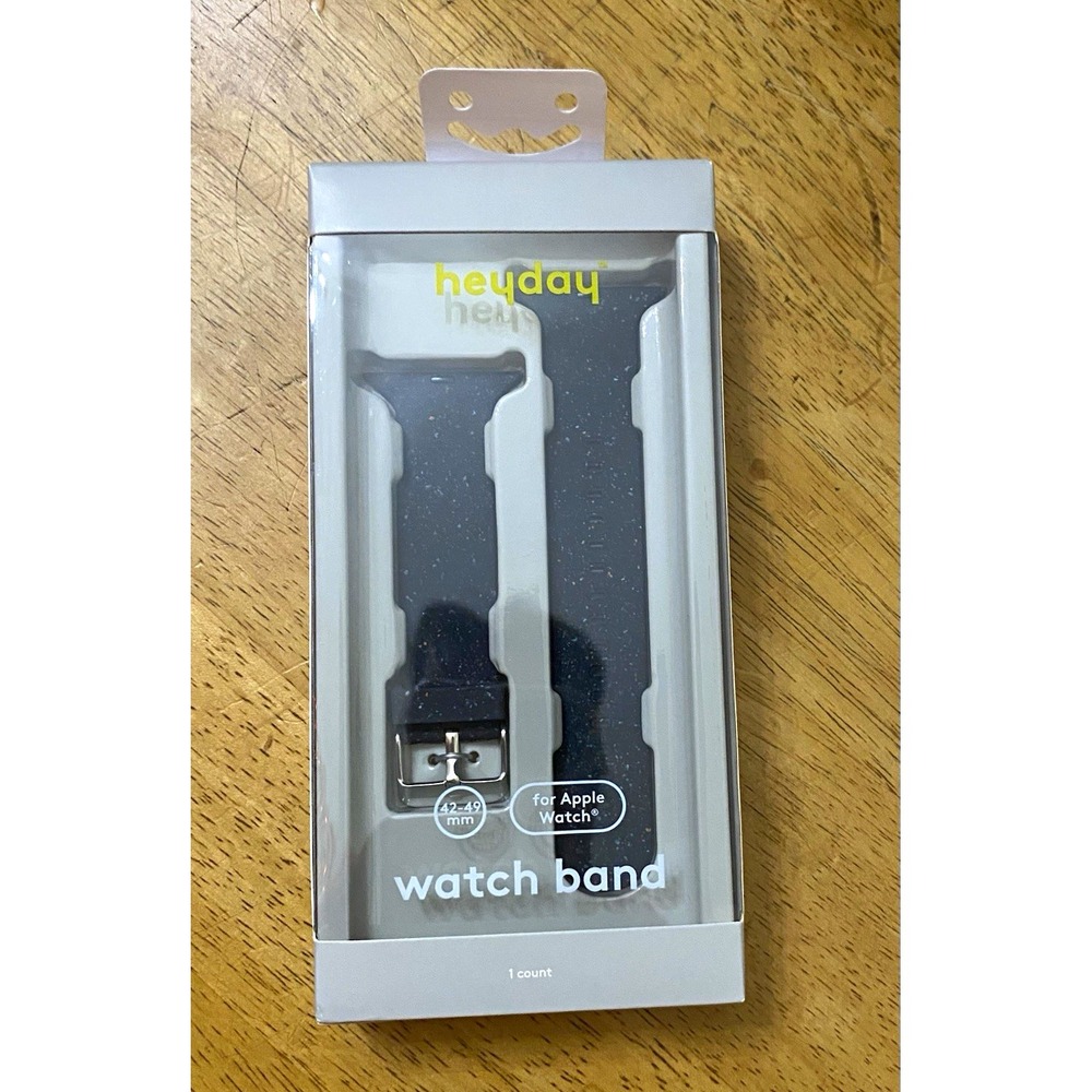 heyday Black Speckle Silicone Strap Band for Apple Watch 42-49mm